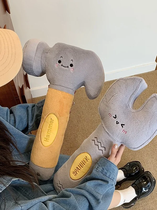 

Creative Hammer Wrench Plu Toy Doll S Pillow Reatic Hammer Wrench Stuffed Toy Children's Gift Soft PP Cotton Filling
