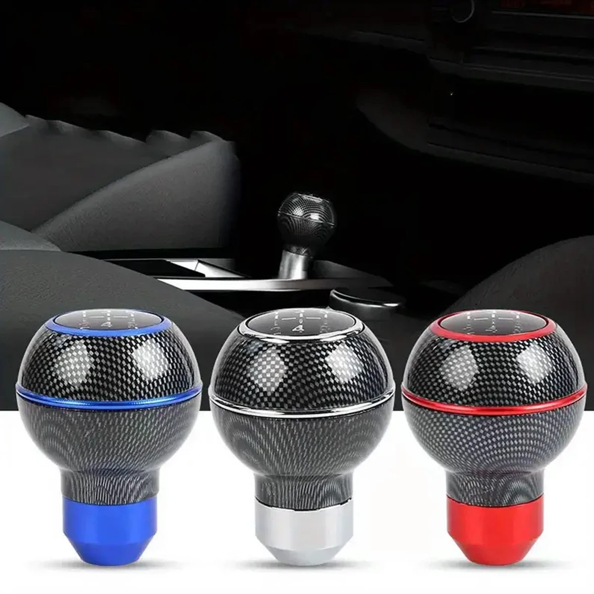 1pc Carbon Fiber Modified Shift Lever, Manual Transmission Modified Shift Lever, 5-Speed Manual Transmission Shift Knob