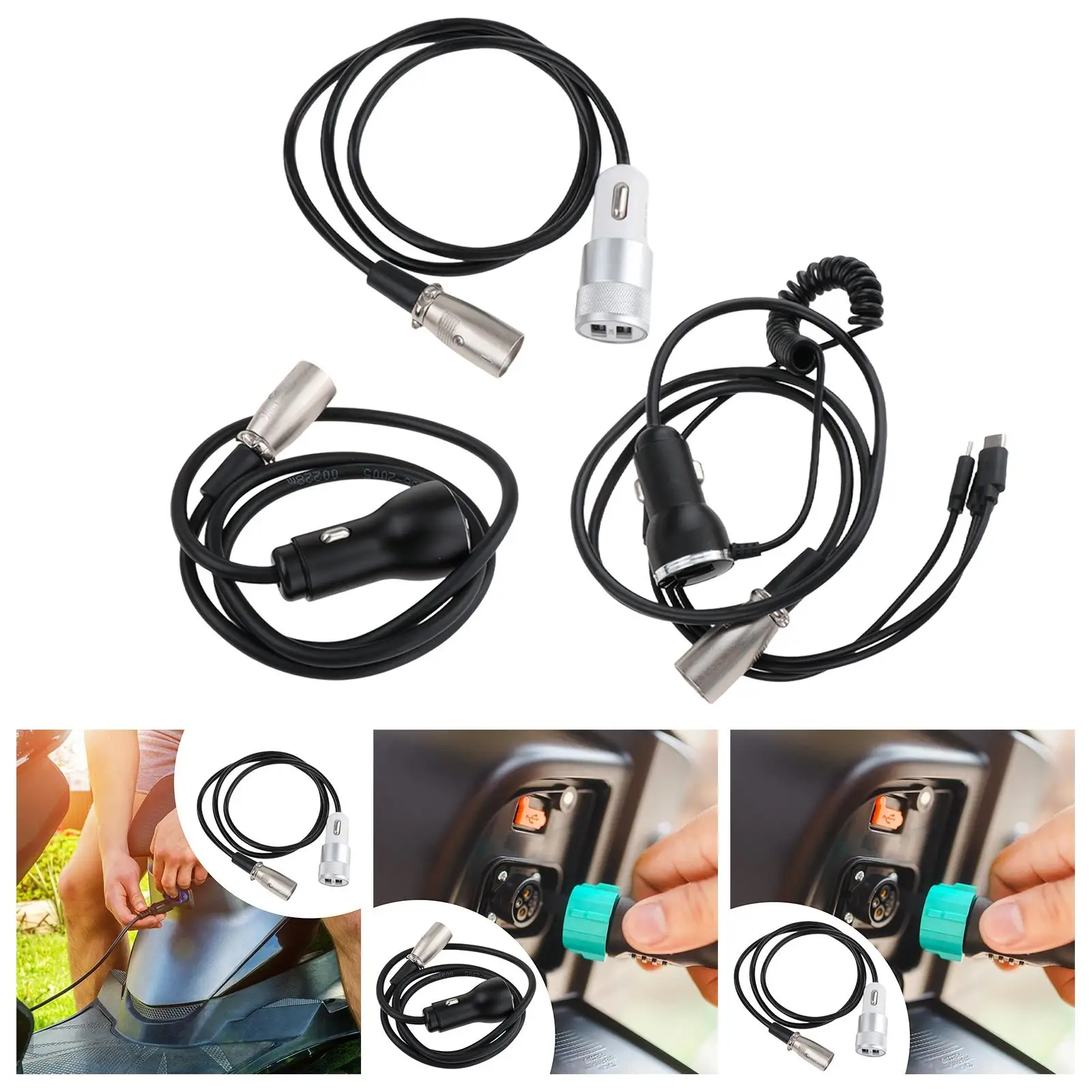 

XLR 3 Pin to USB Fast Charging Adapter Cable Multiuse for Electric Scooters Compact Electric Vehicle Charging Conversion Plug 1M
