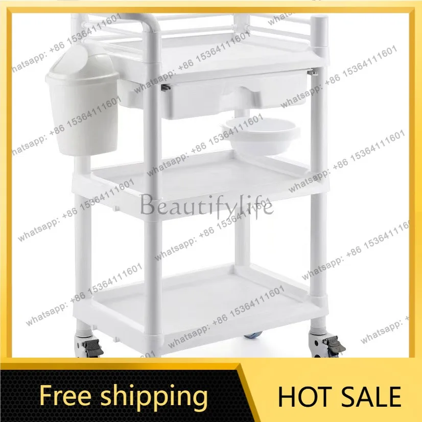 Factory Direct Sales Beauty Salon Special Cart Advanced Mobile Shelf Hand Push Tool Cart