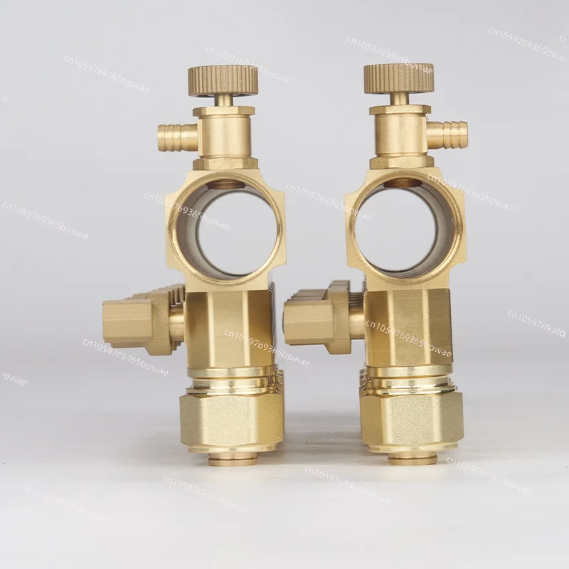 All Copper Brass Floor Heating  Natural Color Large Flow 6 Ways Geothermal Water Separator, Heating Pipe Control Valve Fittings
