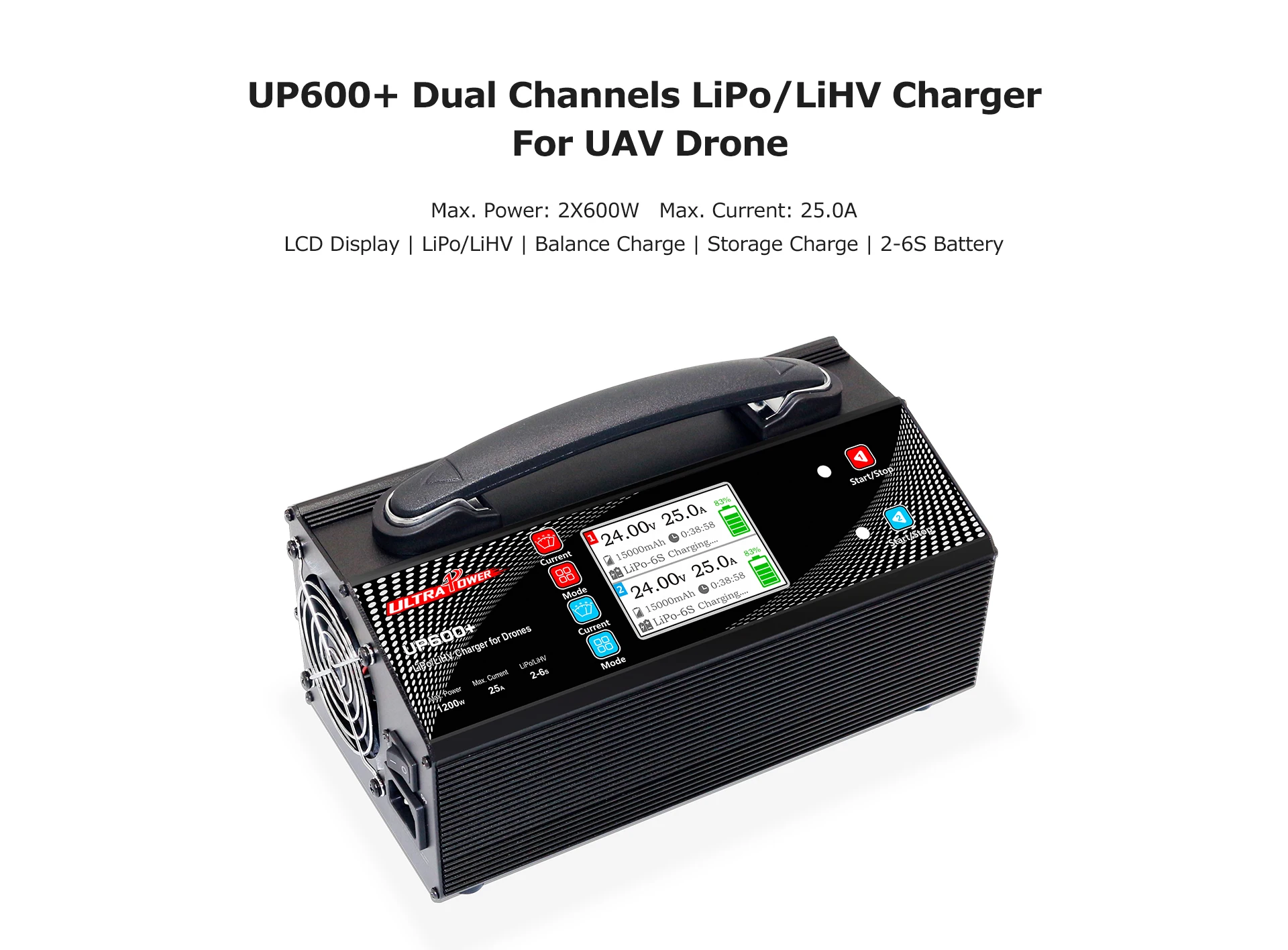 ULTRAPOWER UP600+ 600Wx2 25A 2-6S Battery UAV Drone Charger