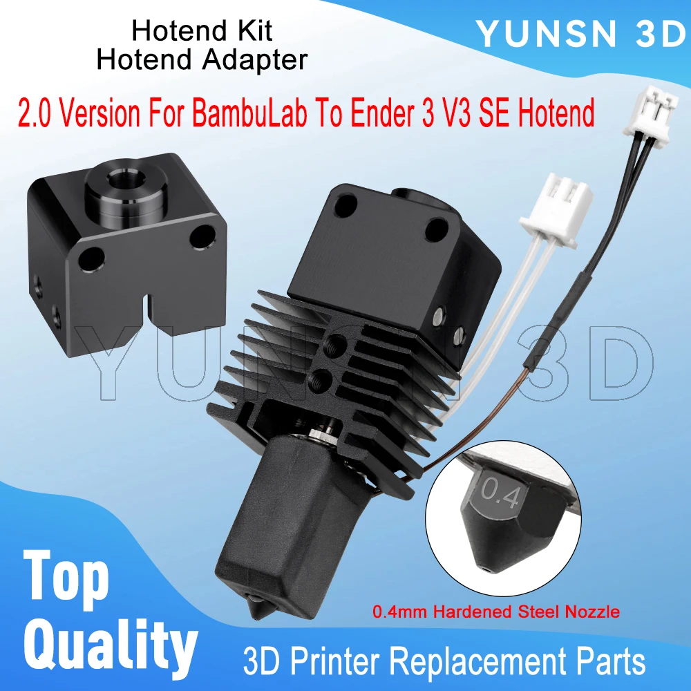 

Обновление версии 2.0 для Bambu Lab Hotend To Ender 3 V3 SE с комплектом адаптеров Hotend с ЧПУ, алюминиевая высокоскоростная печать, детали Hot End