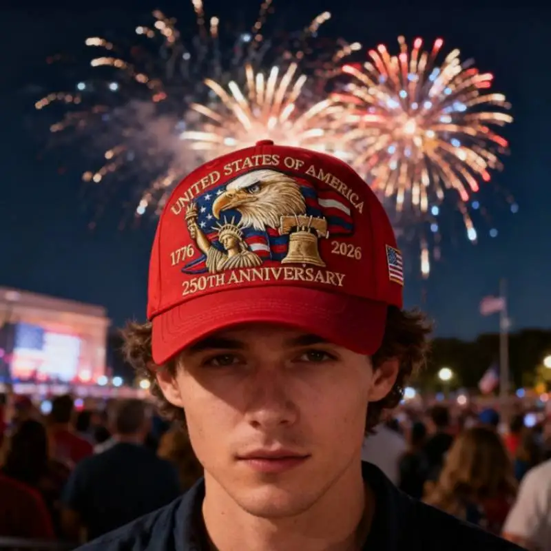 US 250th Anniversary Cap Adjustable Patriotic Baseball Cap US 250th Anniversary Tribute Hat Outdoor Trucker Hat for Men & Women