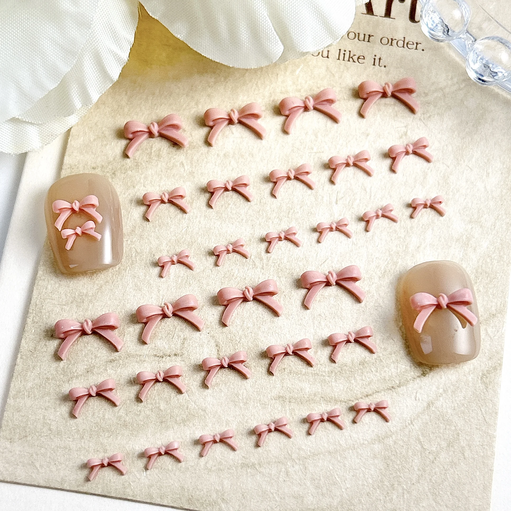 100 قطعة 3-Size القرفة اللون الحد الأدنى القوس مسمار الفن الديكور الحلو بلون القوس مسمار السحر لوازم DIY بها بنفسك الحرف اليدوية #5