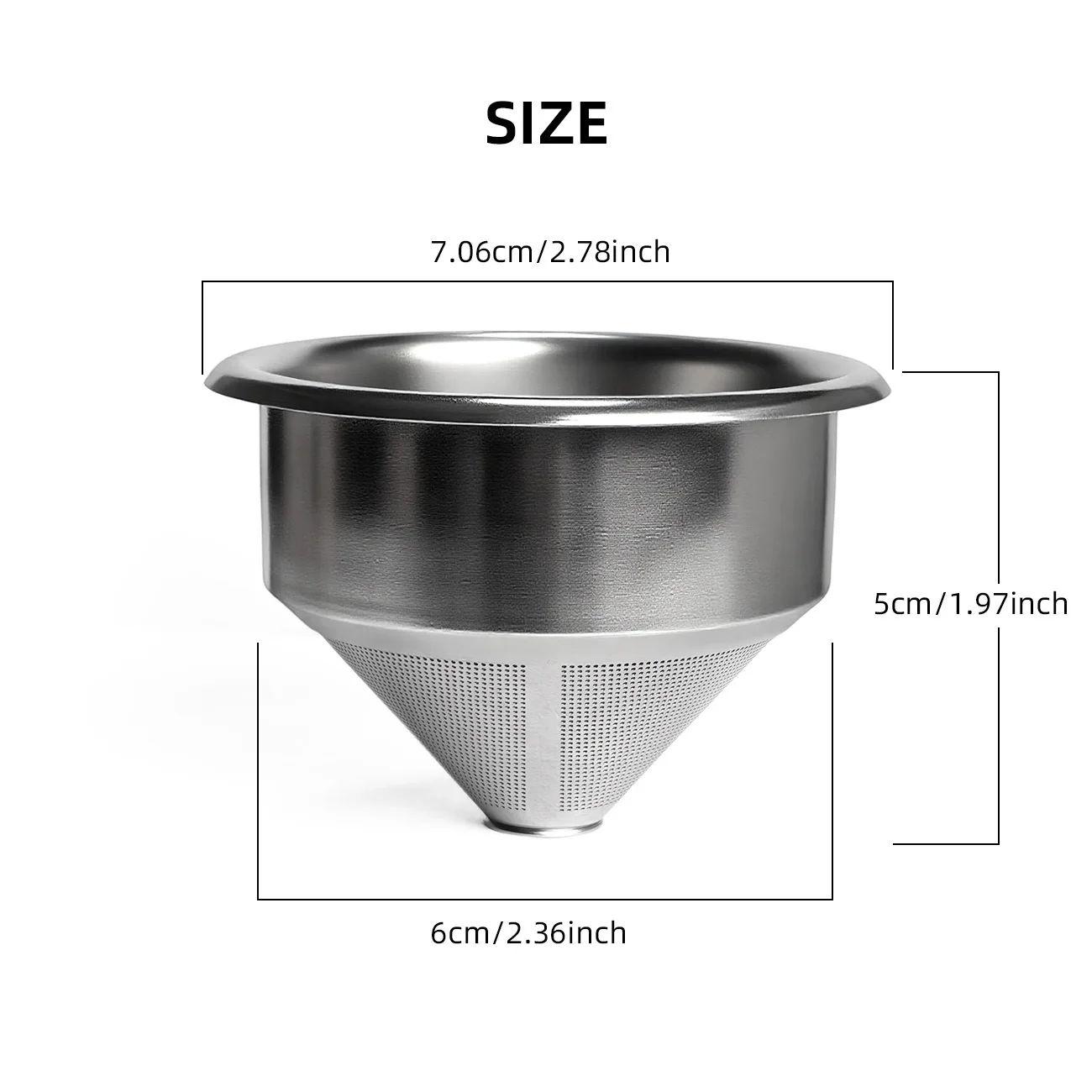 

58Mm Handle Powder Bowl Stainless Steel Cone Filter for 58mm Bottomless Handle Coffee Extraction Filter Accessories