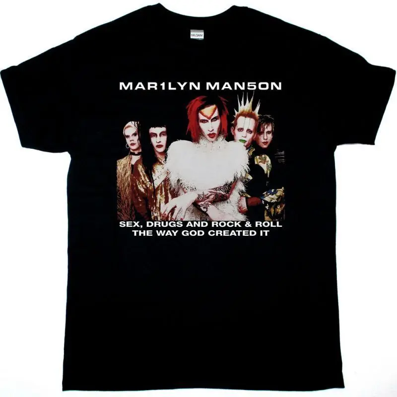 Marilyn Manson Rock Is Dead Tour Retro, Vintage Graphic Unisex   summer T-shirt Cotton fashion couple clothes