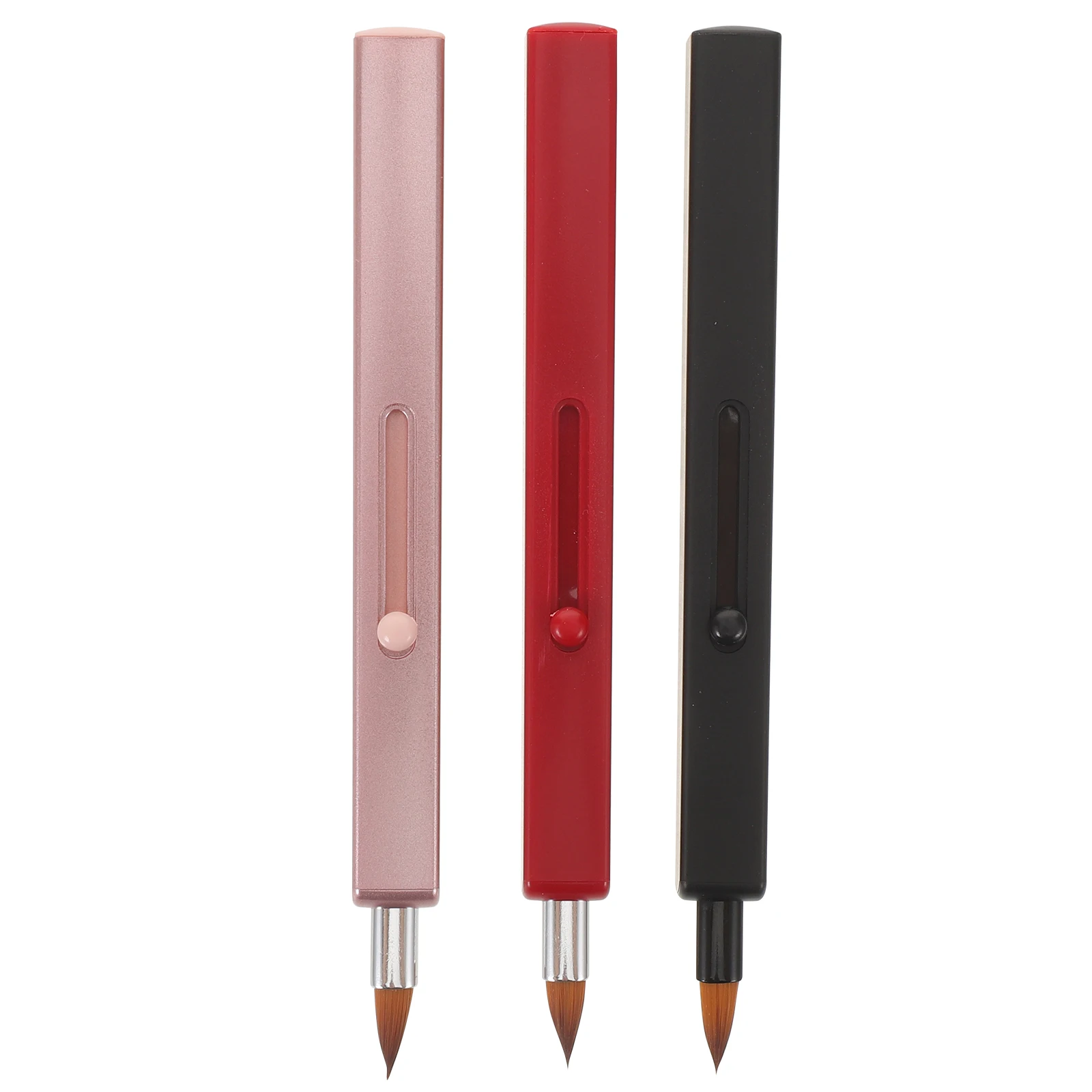 

3 Pcs Makeup Lip Brush with Cap Compact Lipstick Telescopic Gloss Applicators Plastic