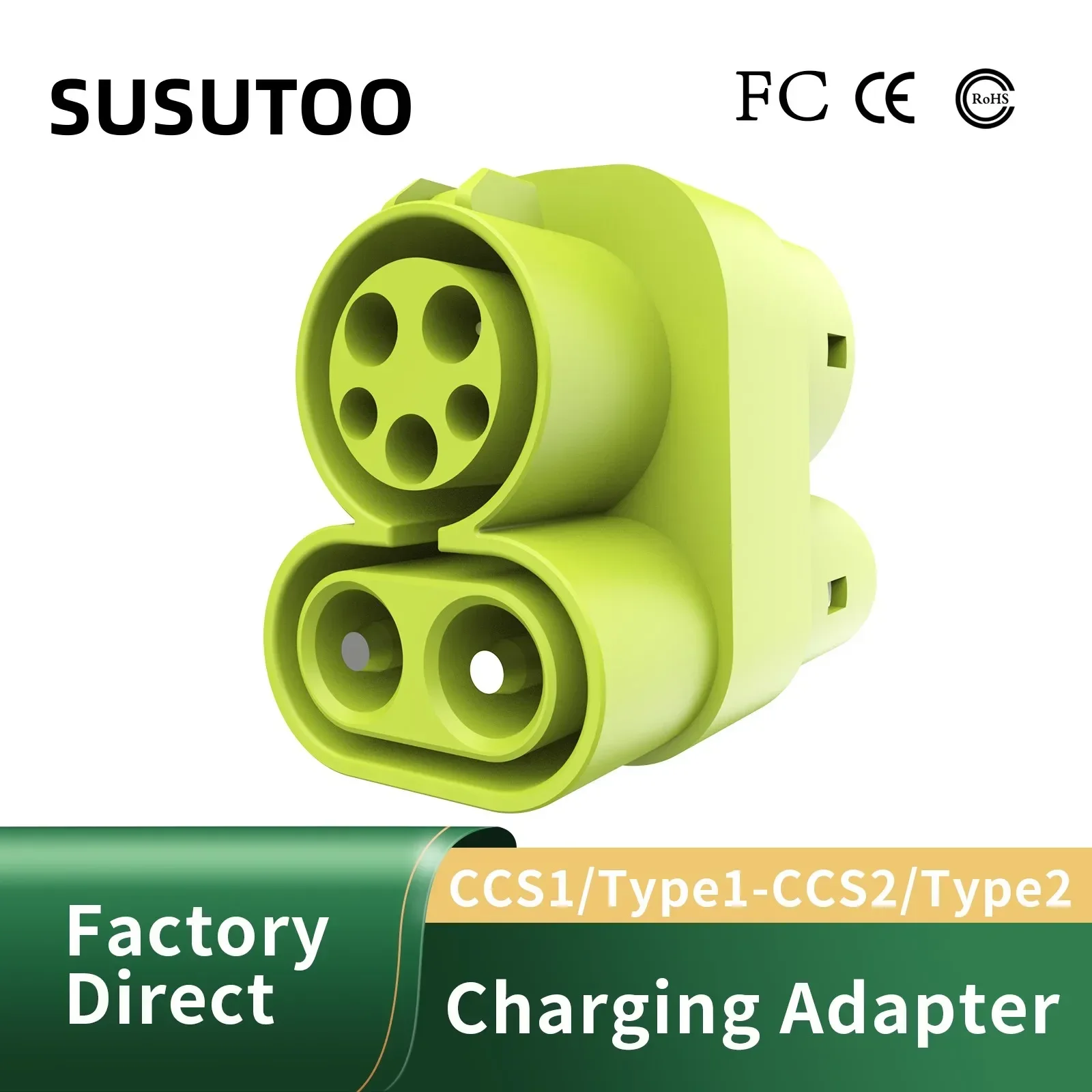 Ccs1/Type1-ccs2/Type2 Adapter EV Charger DC 1000V 250A and EV Charger Connector Type 1 to Type 2 Adapter SAE j1772 to IEC62196