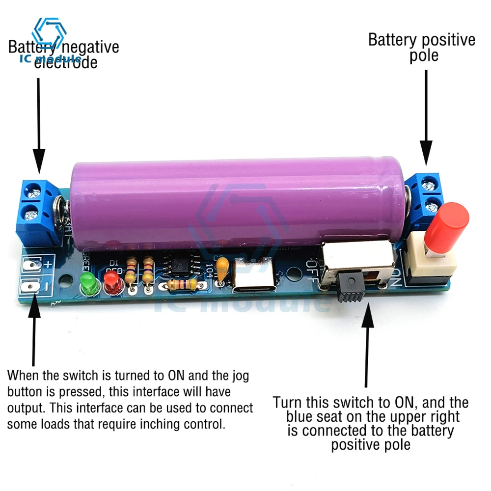 18650 lithium battery charging module DC3.7V lithium battery module charging treasure USB charger DIY kit TYPE-C interface