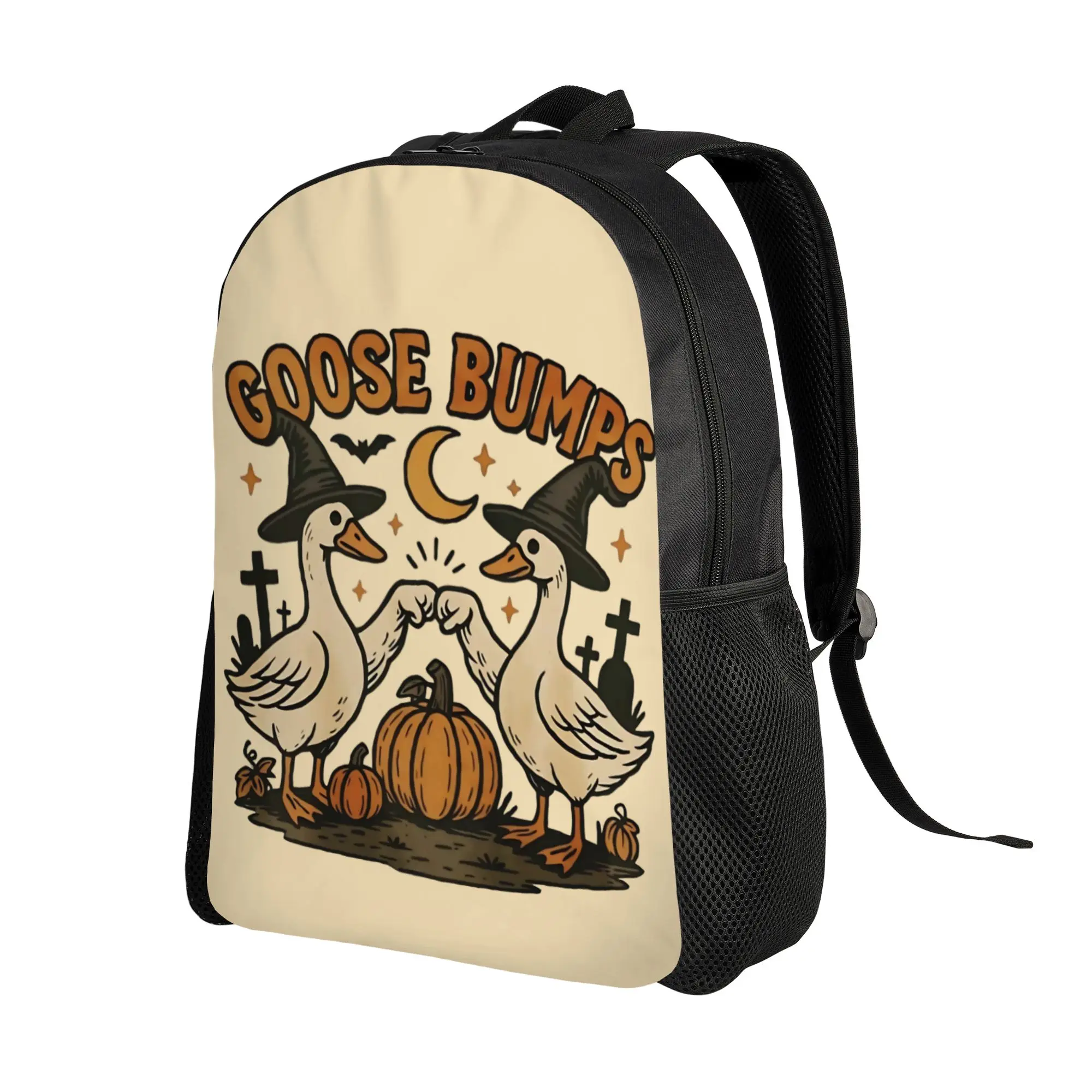 Goose Bumps Witch Geese Pumpkin Backpack Outdoor Student Business Halloween Daypack for Men Women Laptop Computer Shoulder Bag