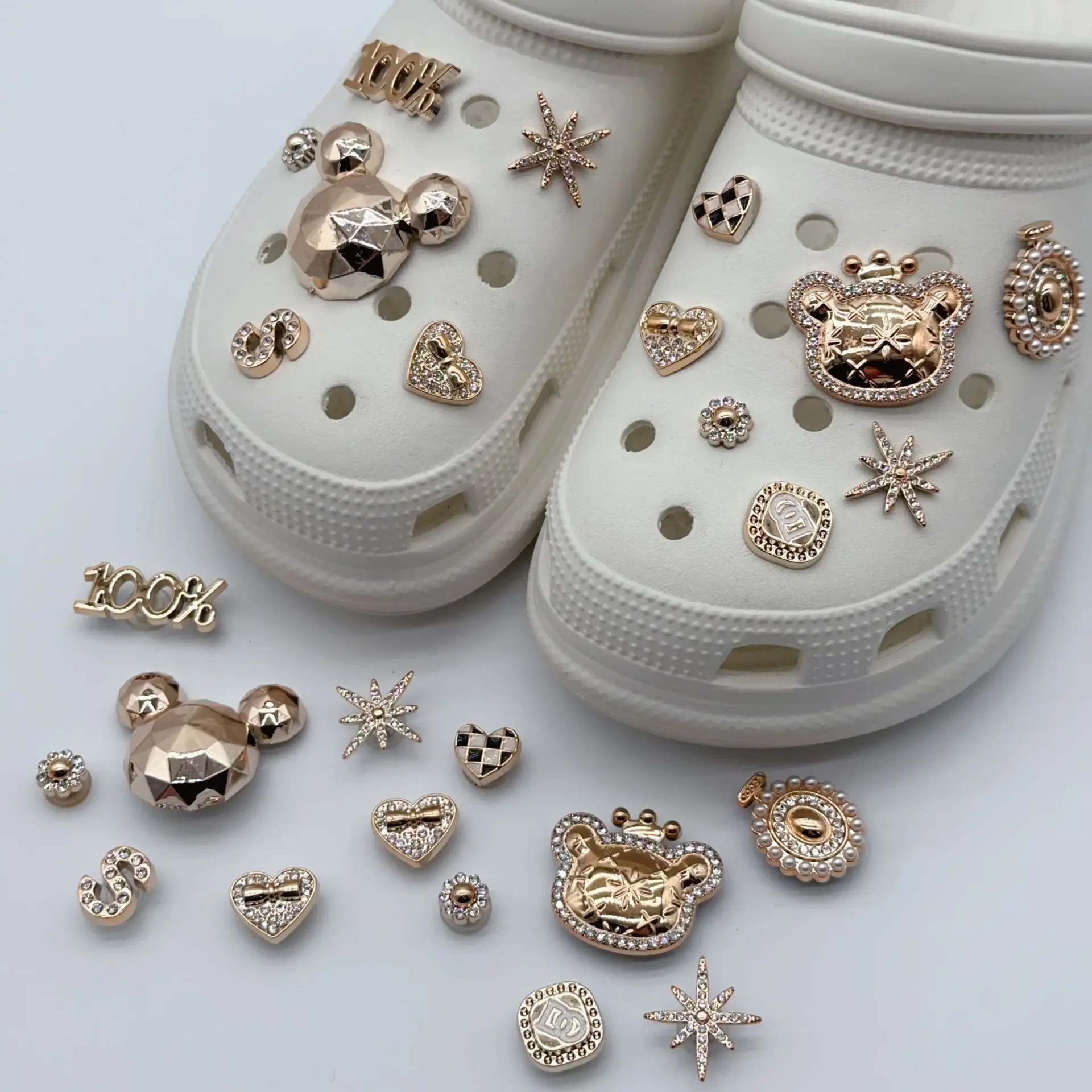 Bling Shoe Charms Diy Shoe Buckle Set Biżuteria Buty Akcesoria Dla Kobiet Luksusowe Rhinestone Bling Shoe Charms For Party Favor