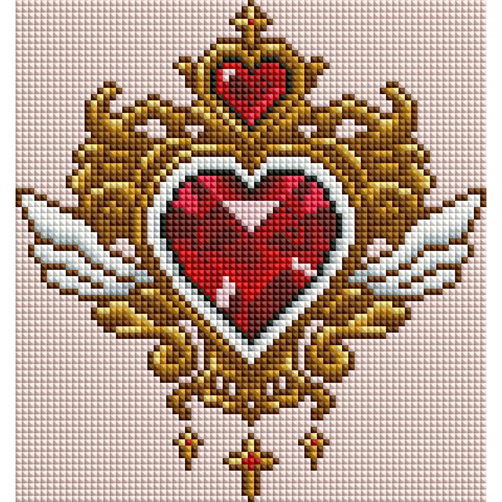 

Minigem™ Vowed Heart 7" x 8" Resin Square Diamond Painting Kit - Exquisite Heart with Wings Design for DIY Lovers