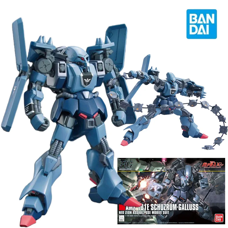 BANDAI HG HGUC 1/144 AMX-101E Schuzrum-Galluss Action Figures Mobile Suit Gundam UNICORN Anime Model Kit Toys for Boys