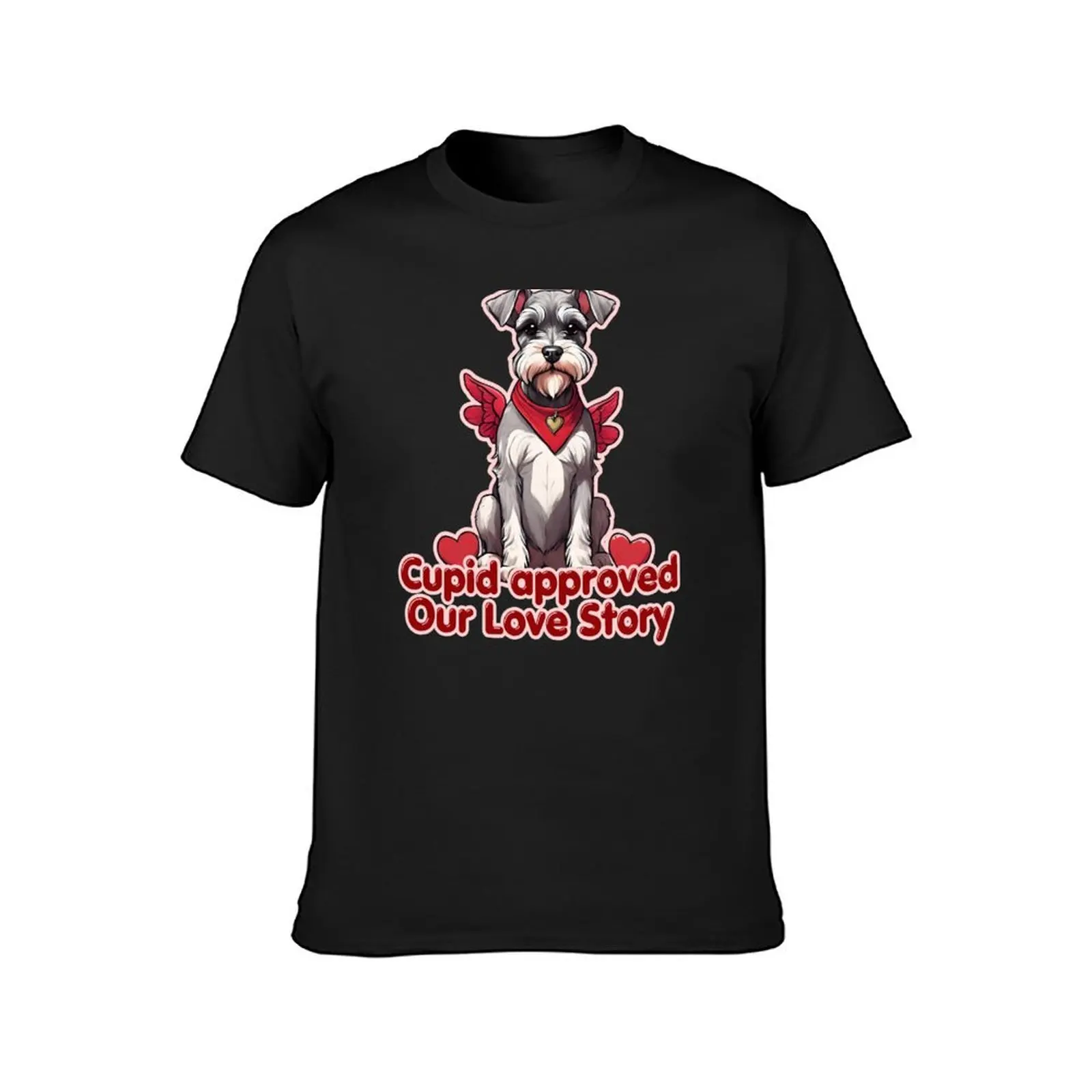 Valentine Cupid Miniature Schnauzer Dog - Cupid approved our love story. Happy Valentines Day T-Shirt