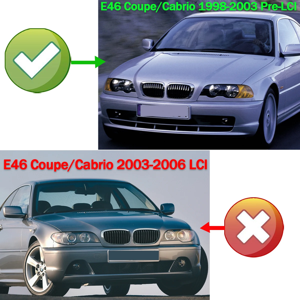Front Bumper Kidney Sport Grille For BMW E46 3 Series 320 Ci M3 Coupe 1998 1999 2000 2001 2002 2003 Chrome Automotive Grille