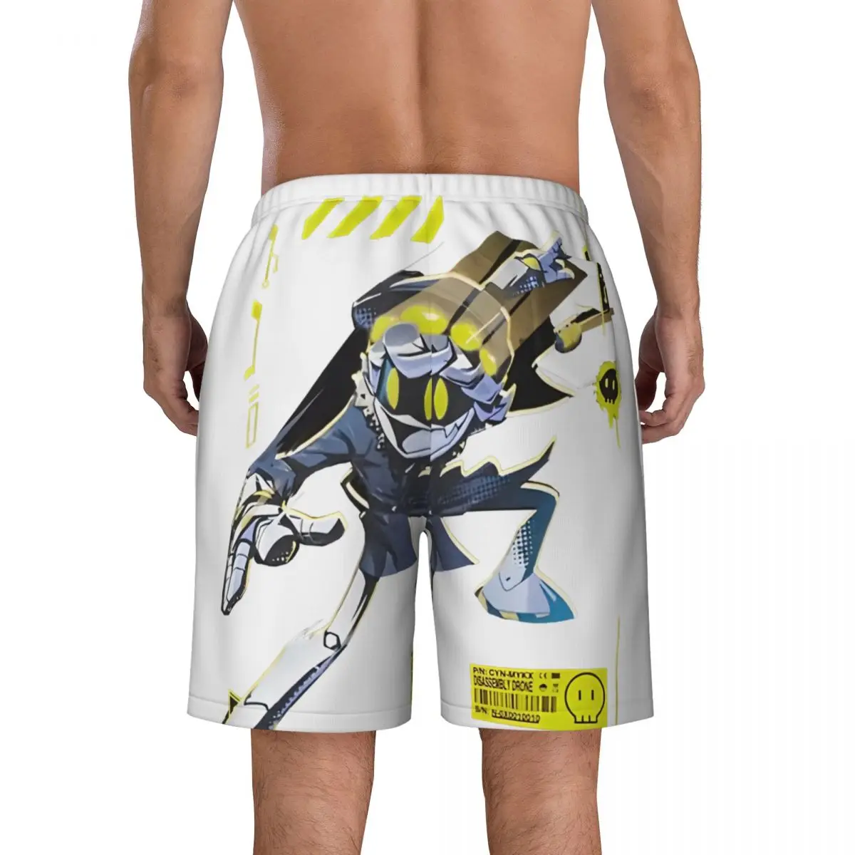 ฆาตกรรม Drones Uzi กางเกงขาสั้นฤดูร้อนการ์ตูนอะนิเมะกีฬาสั้นกางเกงผู้ชาย Fast Dryid ฮาวายขนาดใหญ่กางเกงชายหาด