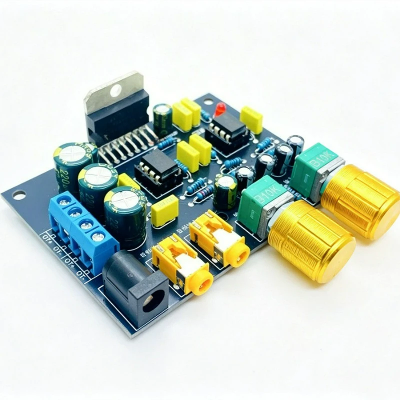 SOTAMIA Two-in-two-out Mixer with Post Stage Power Amplifier Board Stereo High Power Two Channel 41W*2 Audio Amplifier