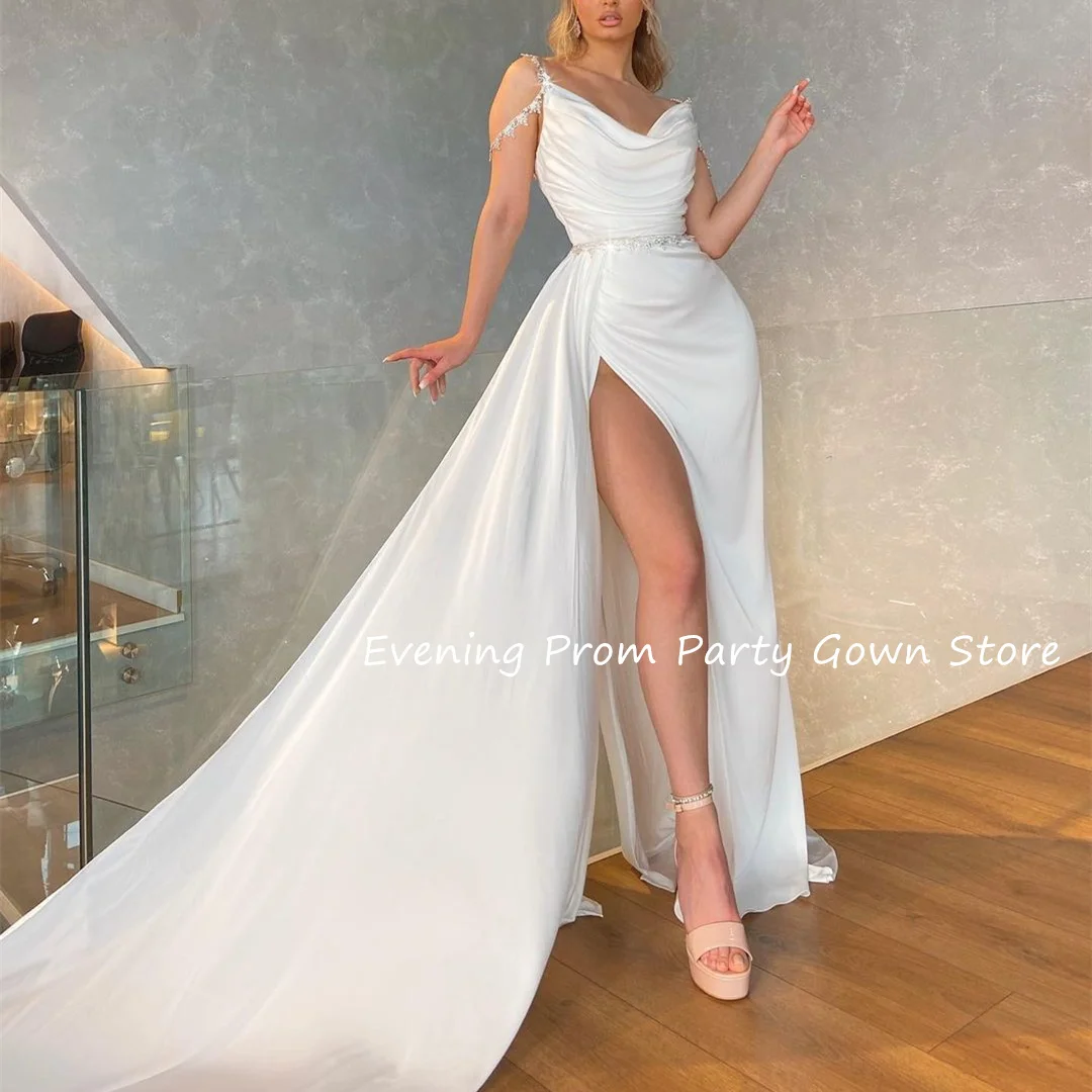

Mermaid Evening Dresses Sleeveless Prom Dress White Wedding Party Dress vestidos de fiestas elegantes mujer vestidos de fiesta