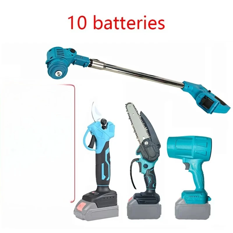 4 Pcs Set Garden Electric Tools Garden Electric Scissors One Hand Saw Lawn Mower Storm Machine Electric Pruning Shears Box Set