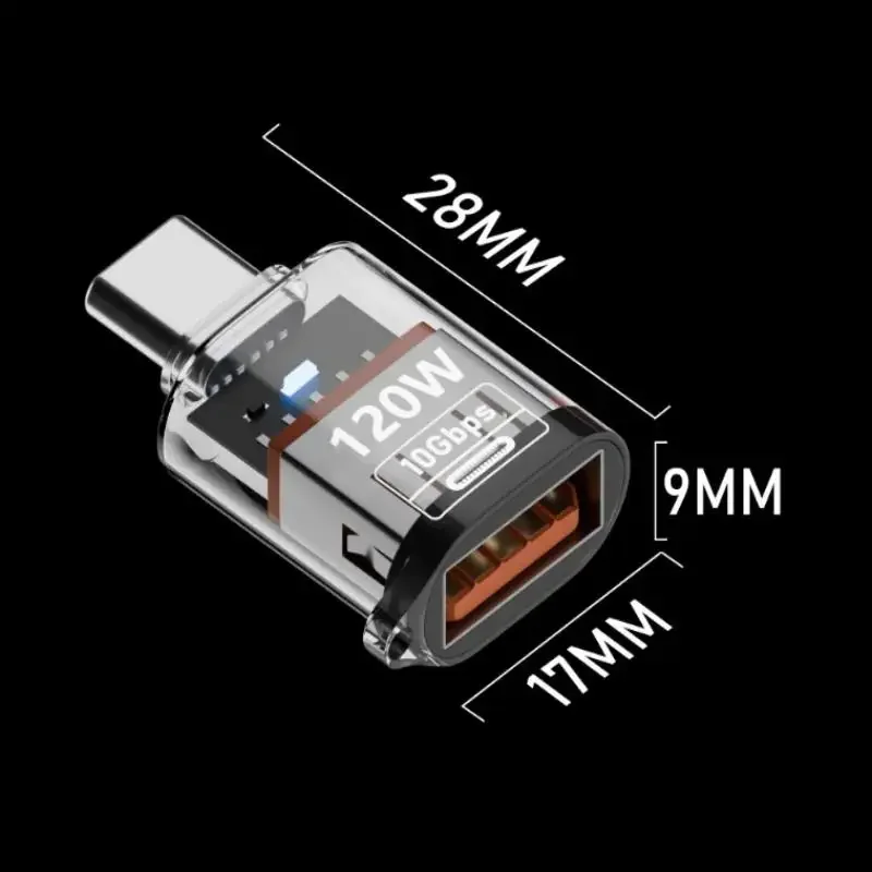 USB 3.2 إلى نوع C محول OTG شحن سريع 120 واط 10 جيجابايت عالية السرعة نقل الصوت للبيانات للكمبيوتر اللوحي الهاتف USB C محول