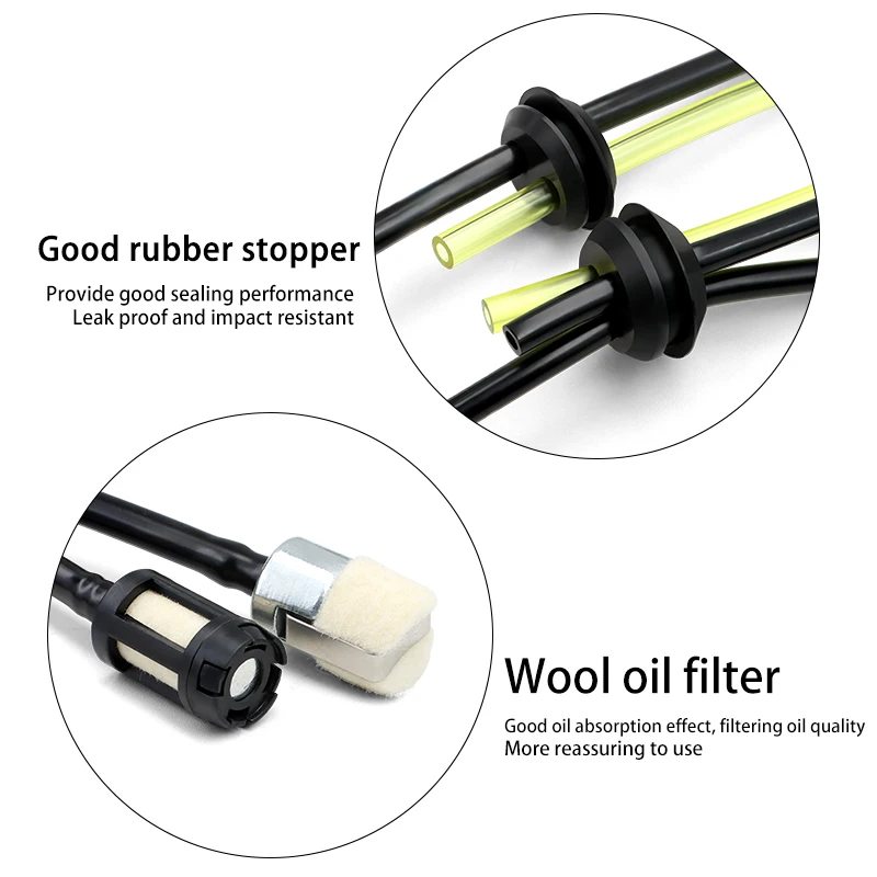 1/5 Stück Universelles Kraftstofftankfilter-Set, Kraftstoffrohrfilter-Set für Kettensäge, Rasenmäher, Rasentrimmer, Ölschlauch, Kraftstoffschlauch, Gartenwerkzeuge – Detail 3
