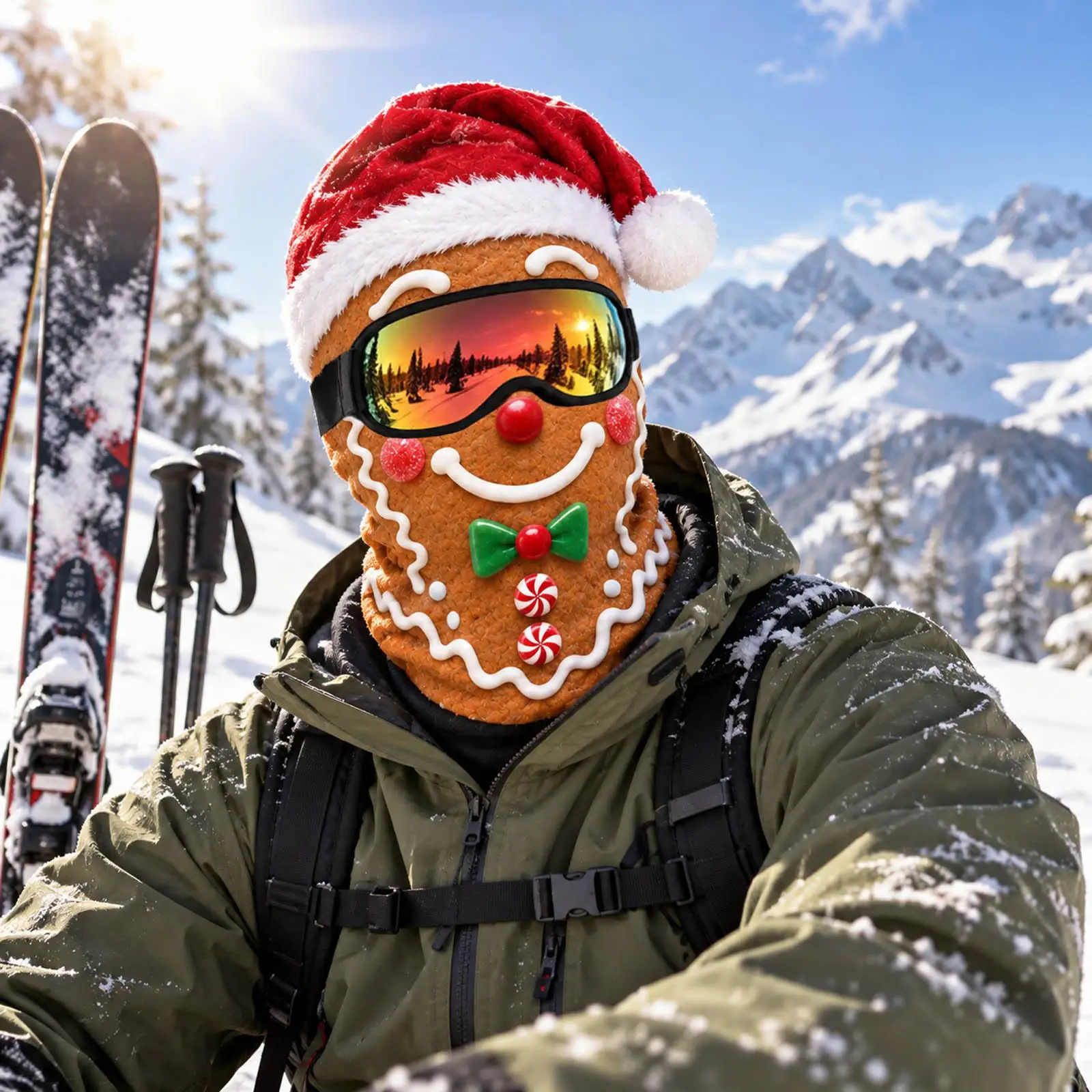 Ski Masques Christmas Theme Windproof Thermal Neck Warmer Hood Winter Masque Men For Snowboarding Sports Holiday Parties Men