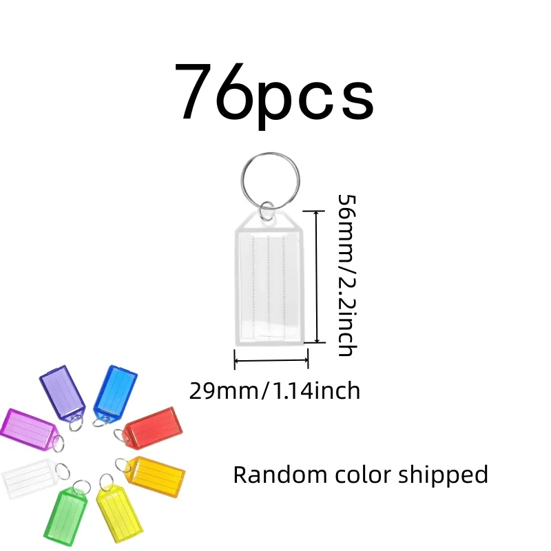 76 pcs Plastic Key Tags, Lightweight Easy Hang and Random Color Assortment, ideal for Hotel Key Card Labeling