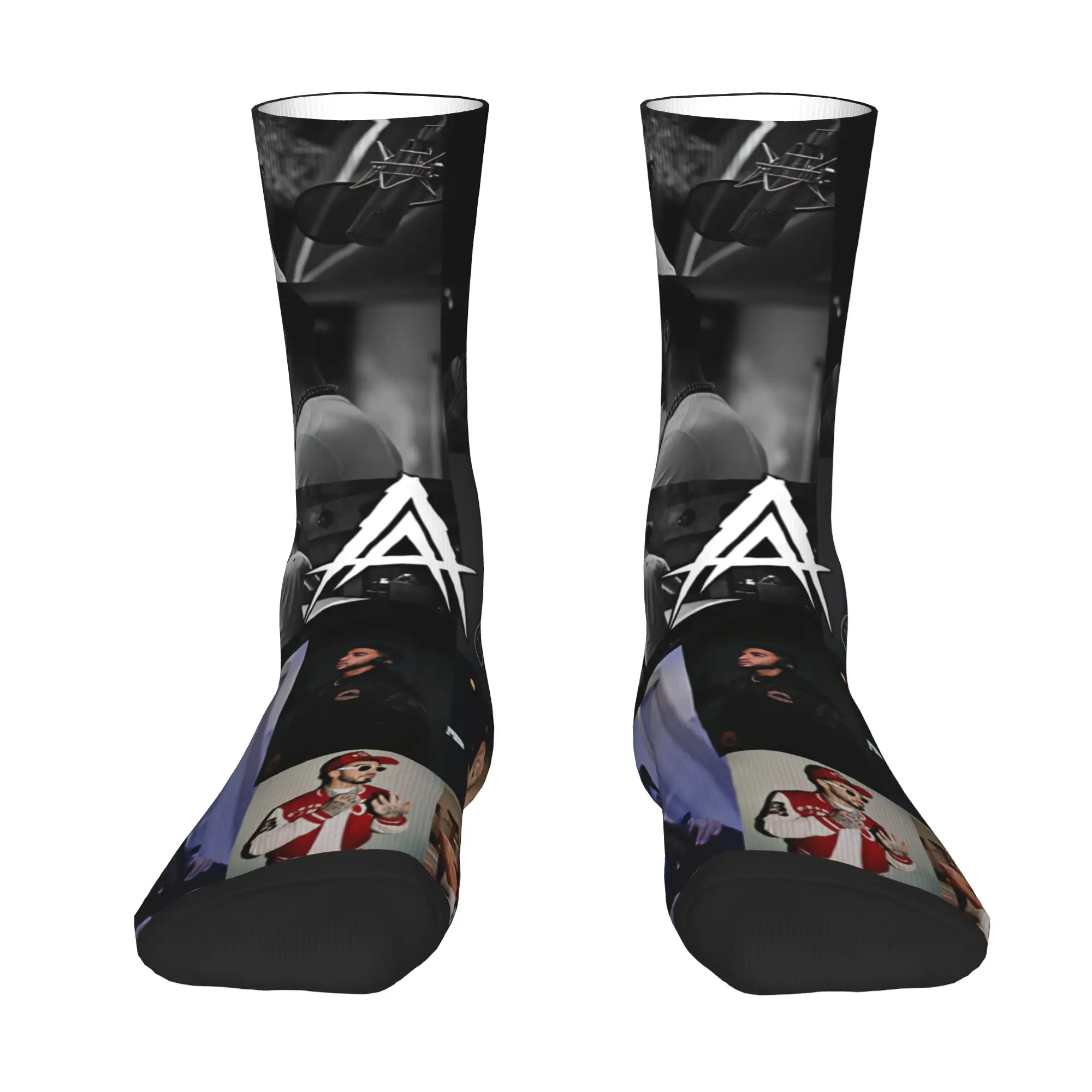 Fashion Rapper Singer MIRAME A-Anuel AA Socks Men Women Warm 3D Printing  Sports Basketball Socks