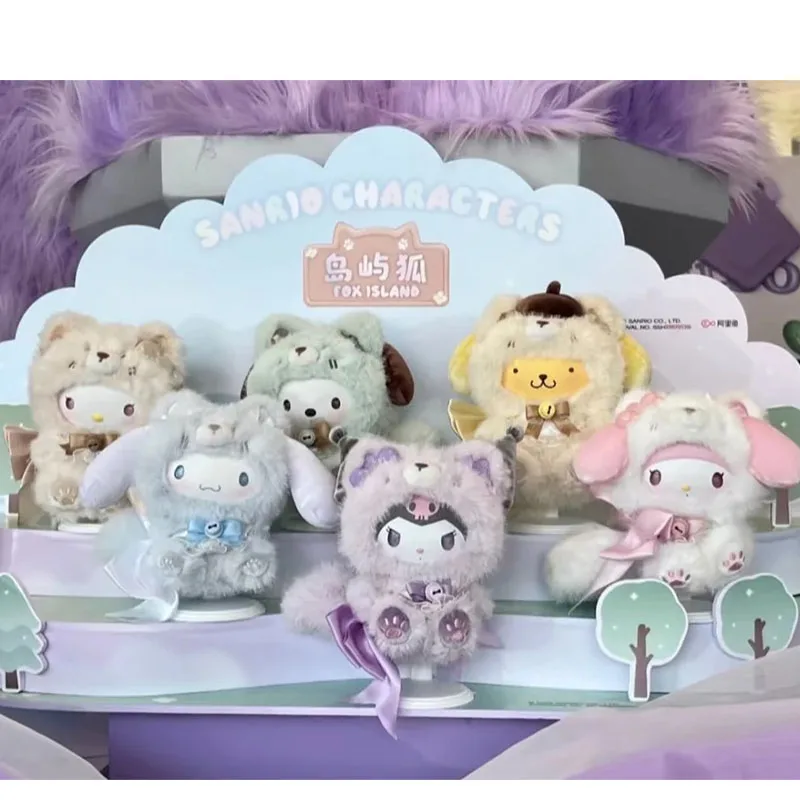 

Character Fox Island Series Vinyl Blind Box Cinnamoroll Kuromi Pompompurin Plush Mystery Bag Pendant Melody Action Figures