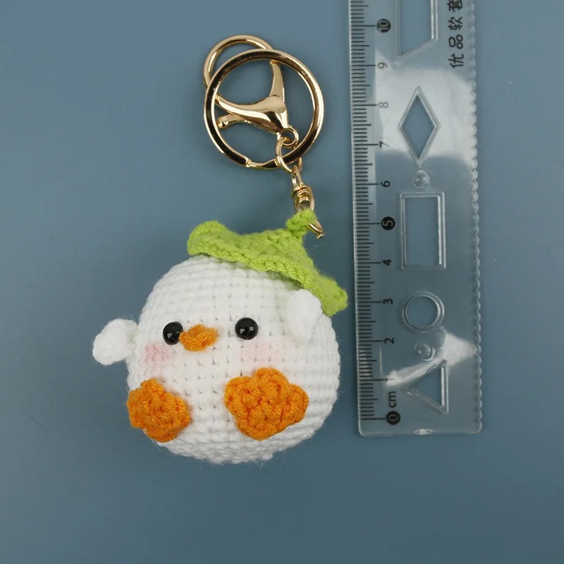 Cute Chick Crochet Keychains Cartoon Duck Knitting Doll Keychain For Bag Pendant Crochet Animal Doll Gifts Custom Accessories view 4
