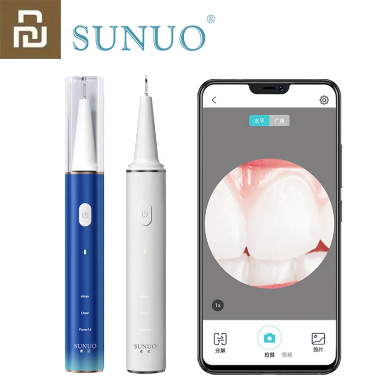 

Sunuo T12 Pro Smart Visual Ultrasonic Dental Scaler Calculus Removal HD Endoscope Efficiently Cleans Teeth Works with App