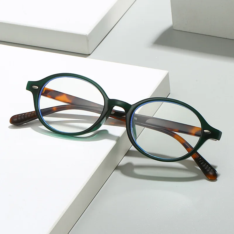 JNPCXI Oval Myopia Glasses for Women Optical Prescription Customizable Reading Eyeglasses Small Oval Decorative Clear Eyewear