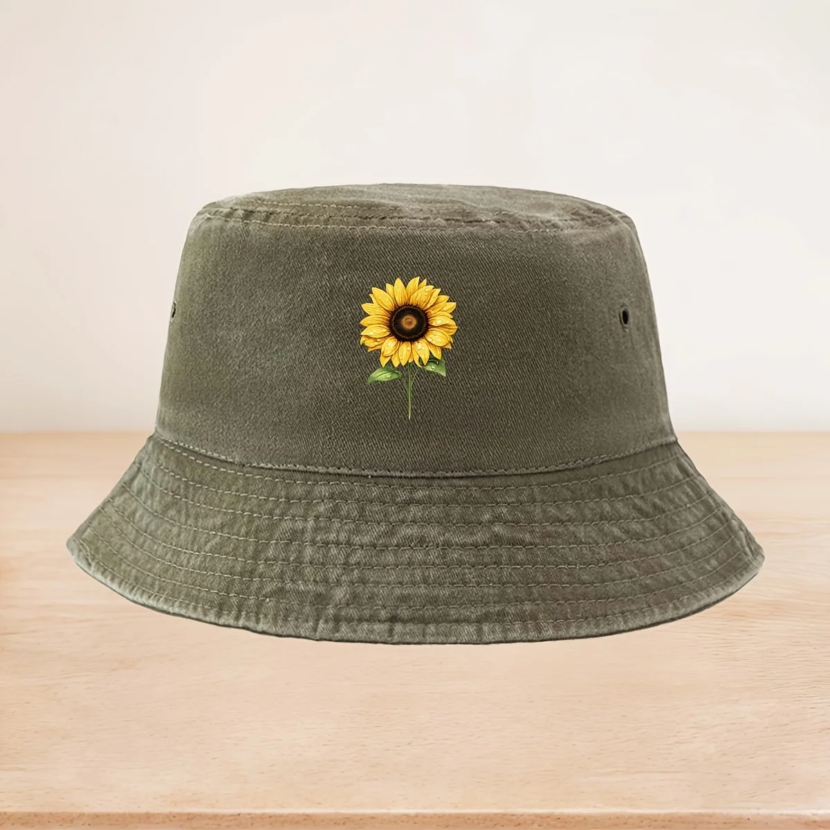 Men' & Women' Realistic Sunflower Print Bucket Hat - Lightweight Trucker Suitable for Fishing, Travel, Outdoor Activities, Casua