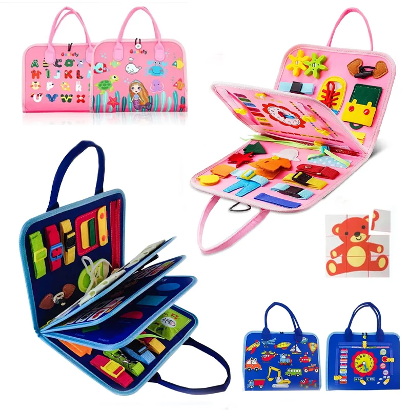 Nova placa ocupada montessori brinquedos para a criança livro ocupado sensorial preshool educação precoce aprendizagem habilidades motoras finas crianças brinquedos presentes