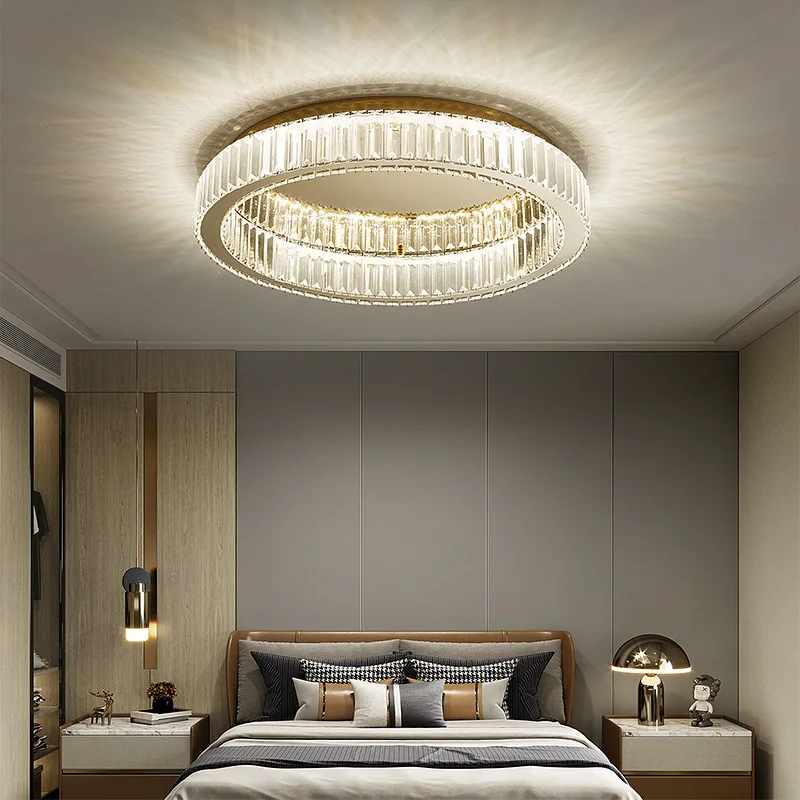 Imagem -03 - Crystal Round Led Ceiling Lights Luxo High-end Iluminação Interior Lâmpada Decorativa Sala de Estar Quarto Decoração de Casa k9