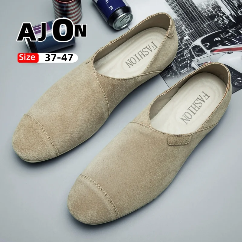 

Мужская обувь, кожаные туфли с низким вырезом, туфли на плоской подошве, мужские повседневные туфли для отдыха на открытом воздухе, туфли Joker из свиной кожи Brock Driver 37-47