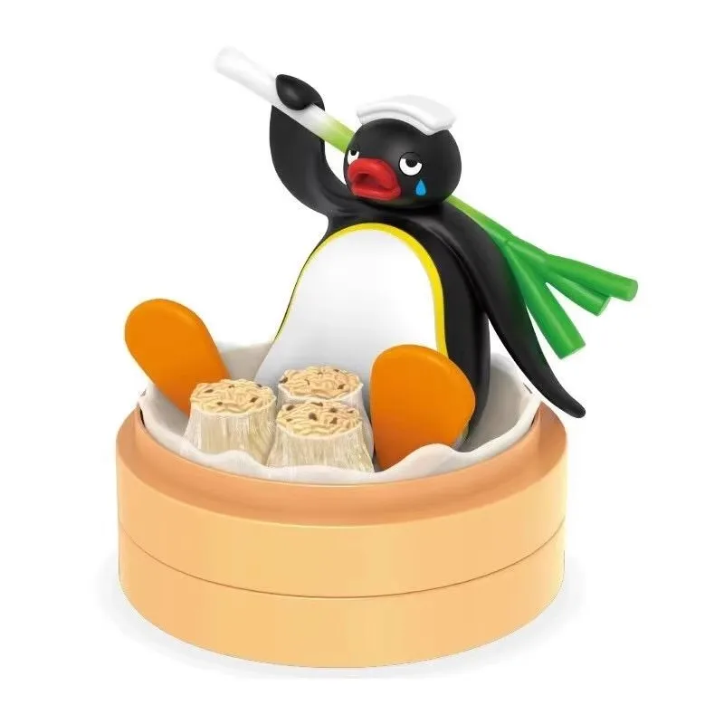 Genuine Pingu Penguin Family Funny Scene Series Gacha Tide Play Blind Box Toys Classic Retro Anime Desktop Decoration Figure