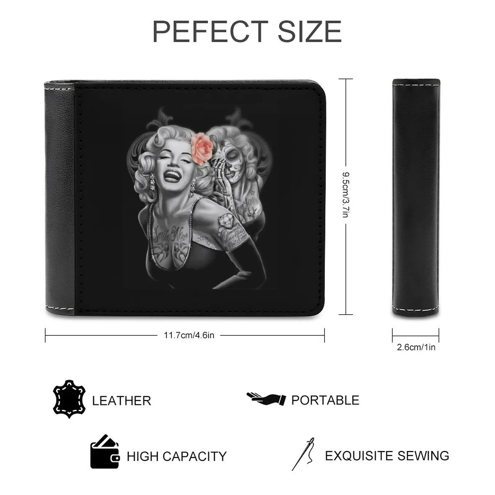 Marylin Monroe Smile Now Cry Later Soft Men Wallets New Purse Credit Card Holders For Male Purses Men Wallet Marilyn Monroe