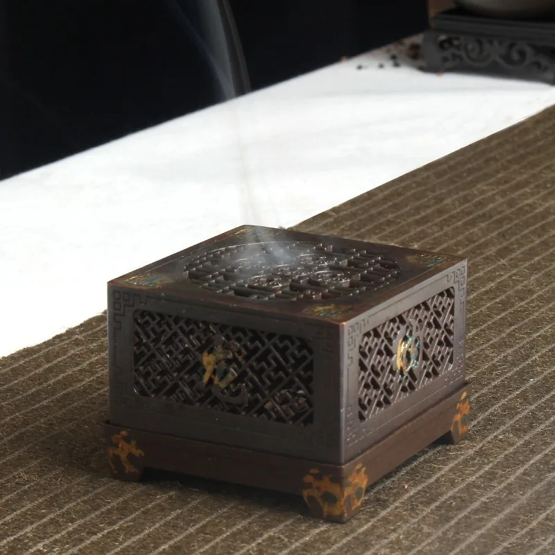 Dragon Pattern Incense Burner Offers Serene Aromatherapy Suits Home Relaxation and Decoration Needs Square Ornament