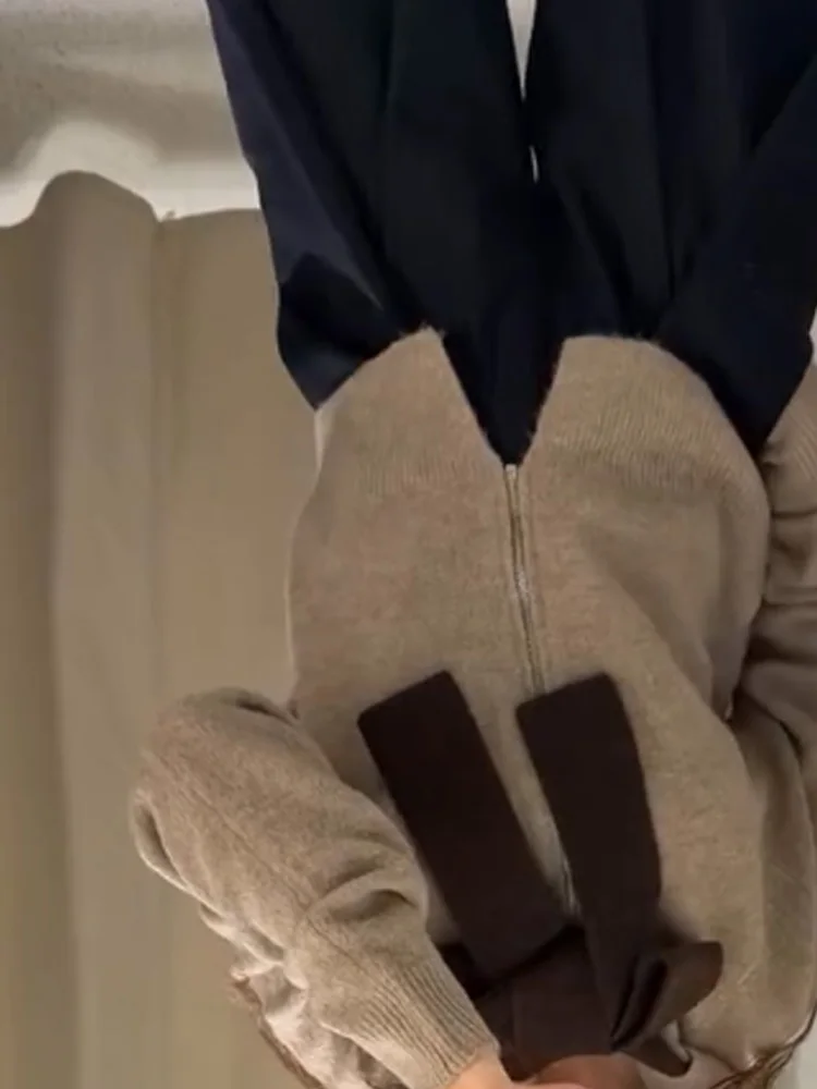 

HH Woman Spring Trend Fashion Long Sleeves Sweet Princess Style Bow Decoration Hooded Knitted Jacket Female Versatile Coat