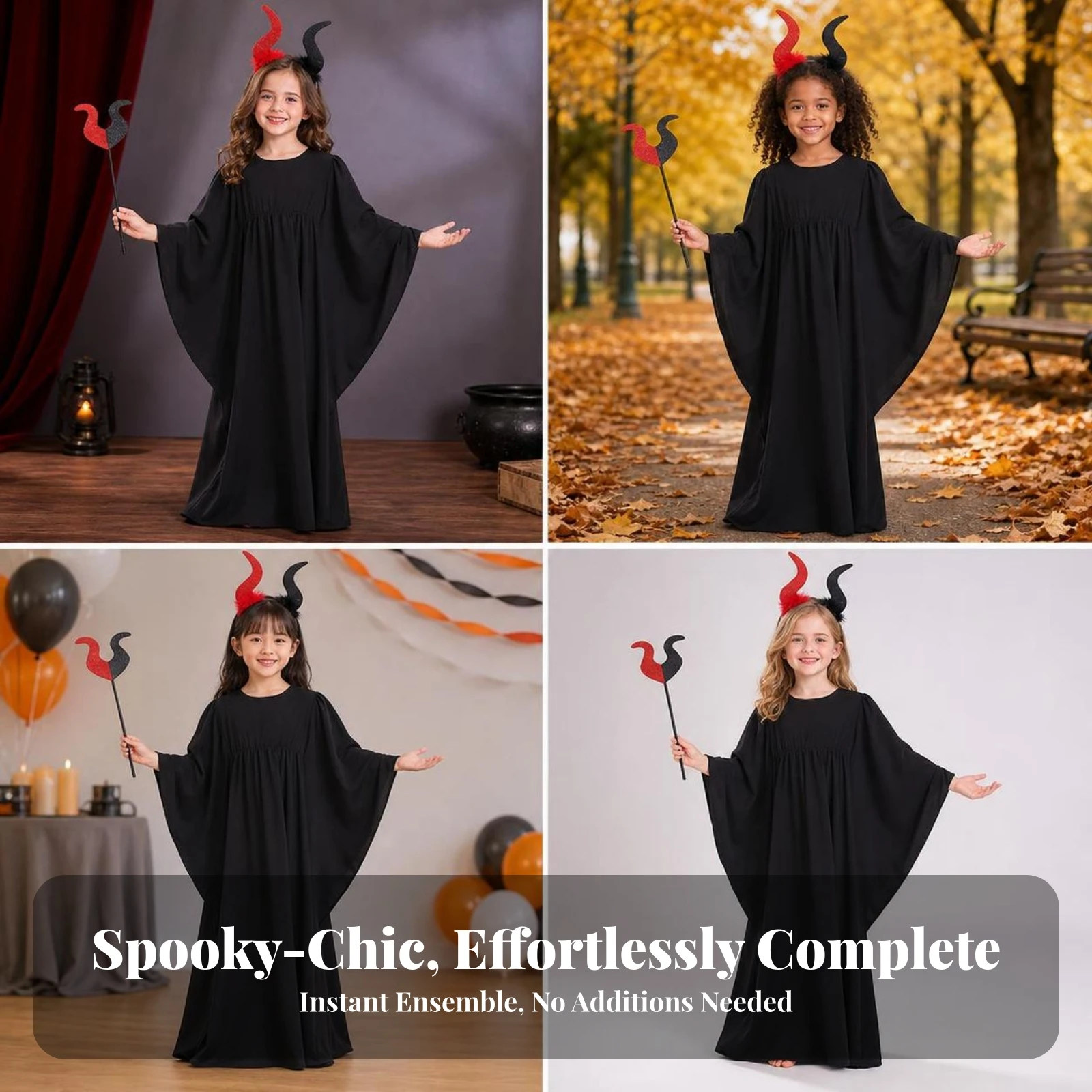 Performance Dress Simple to Put on and off Cape Sleeve Dress Gown Flowing Apparel Stretch for Girls