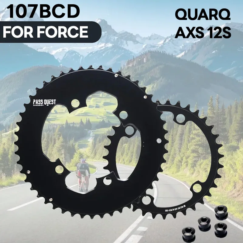 

Chainring 107 Bcd For Sram Force 22 Axs 12v Quarq Power Meter 2x Silver Aero Road Bike Dish 46 33 Crowns 52 39 50 37 Tray