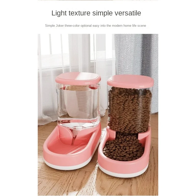 Dog Feeder Cat Automatic Feeding Water Bowl Transparent Pet Food Storage Dispenser Container Puppy Kitten Accessories Articles