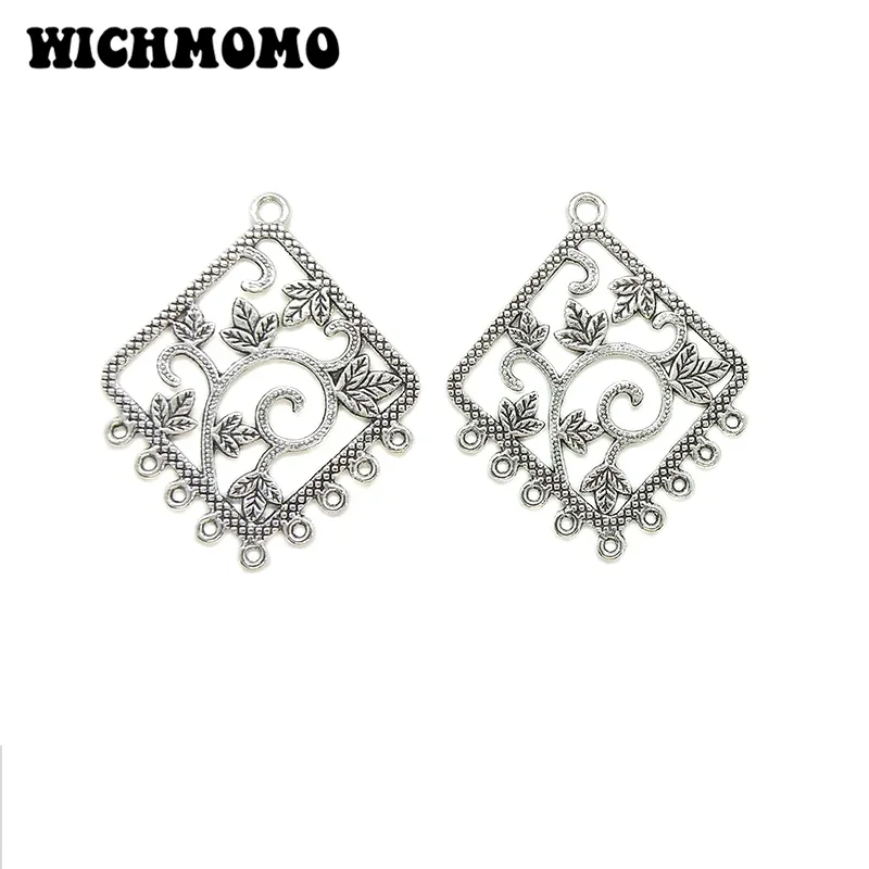New Fashion 48*40mm 8pieces/bag Zinc Alloy Rhombus Branches Connectors Linker Charms Diy Earring Bracelets Jewelry Accessories
