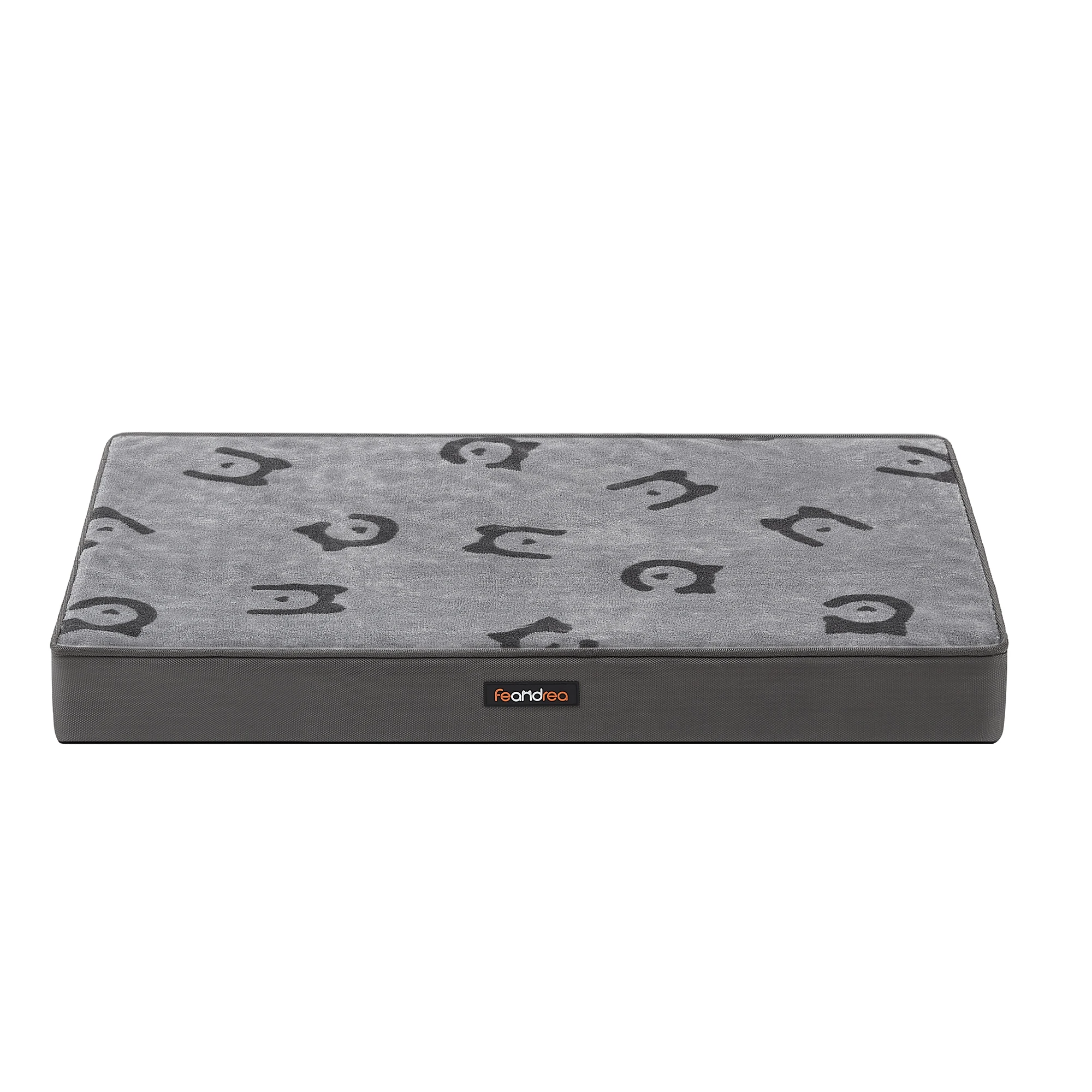 Feandrea Cama para Perros, Cama para Mascotas, Espuma Corrugada Preformada, con Asa, Extraíble, Doble Cara, Impermeable, Talla M/L/XL/XXL, 76 x 51 x 8/91 x 68 x 8/105 x 73 x 10/120 x 74 x 10 cm, Gris Paloma, Regalo de Navidad