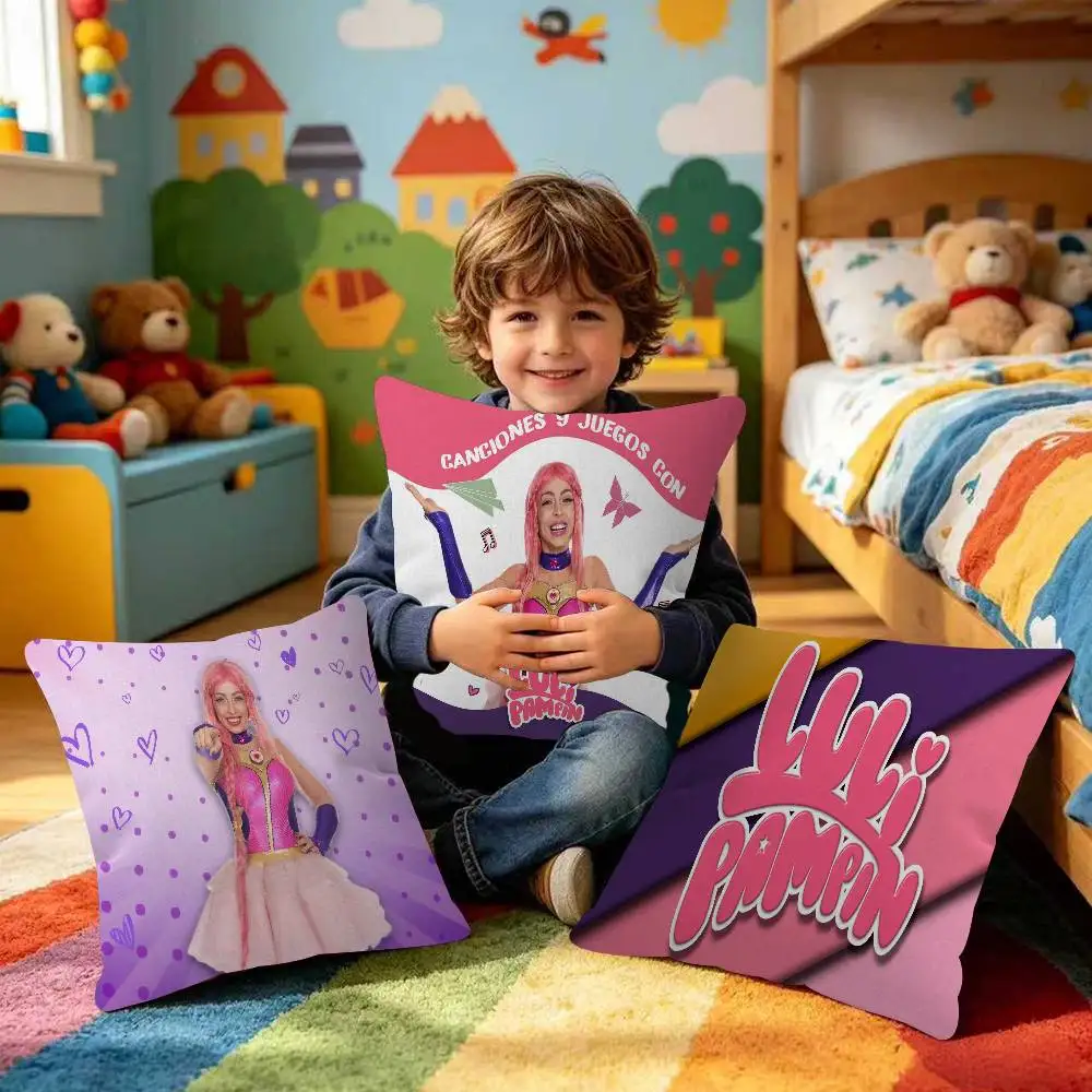 Funda de Almohada Personalizada Rosa con Diseño de Luli Pampin para Niña, Decoración de Fiesta Infantil, Regalo para Baby Shower