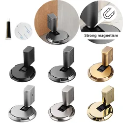 Heavy Duty No Drill Door Stopper Magnetic Door Stopper Windproof Punch-Free Mechanical Silent Floor Door Stop for Bottom of Door