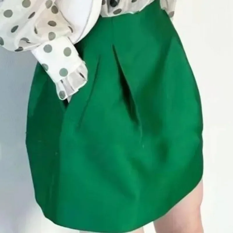 A Line Puffy Mini Black Skirt Women High Waist Korean Style Fall Wild Casual Sexy Retro  Suits Skirts Female Fashion Jup