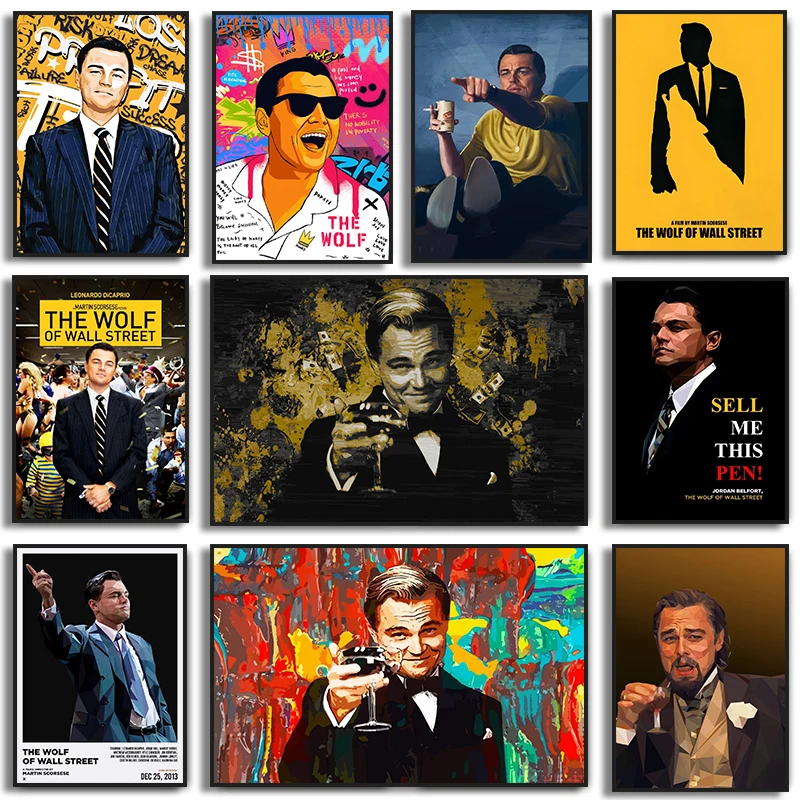 Classic Movie The Wolf of Wall Street Posters and Prints Leonardo DiCaprio Canvas Painting Car Pictures Living Room Home Decor